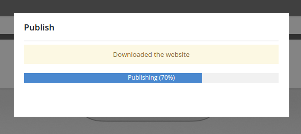SitePad publish screen
