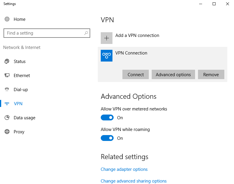 Windows VPN Screen