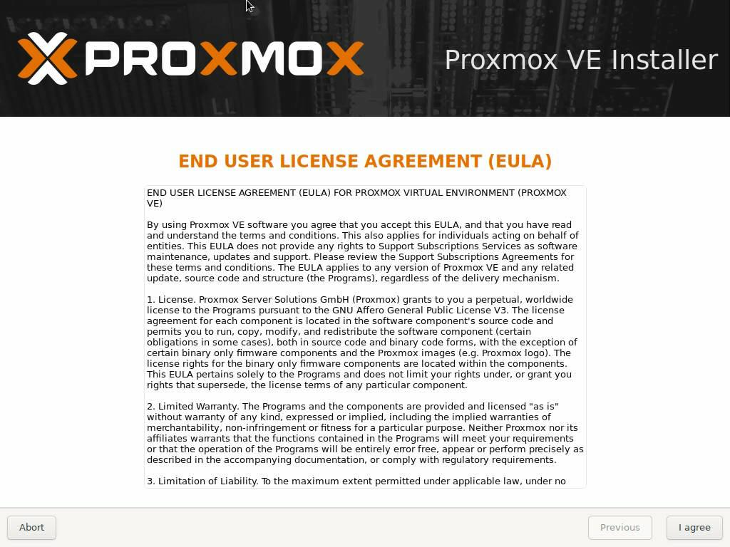 Proxmox EULA