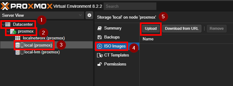 Opening the ISO storage