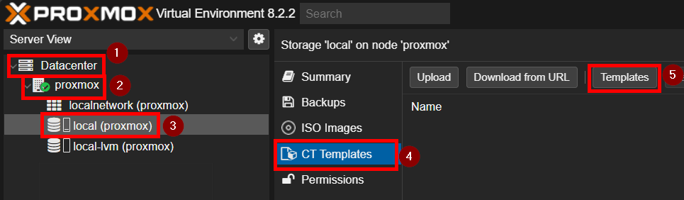 going to Proxmox CT storage