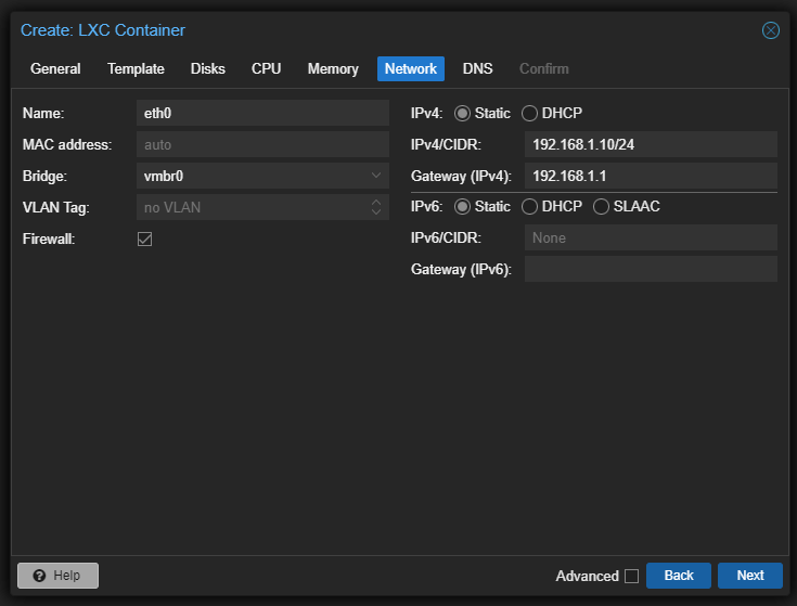 Creating CT - Network tab