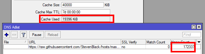 RouterOS got names from the adlist