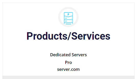 Product/Services button in the client area