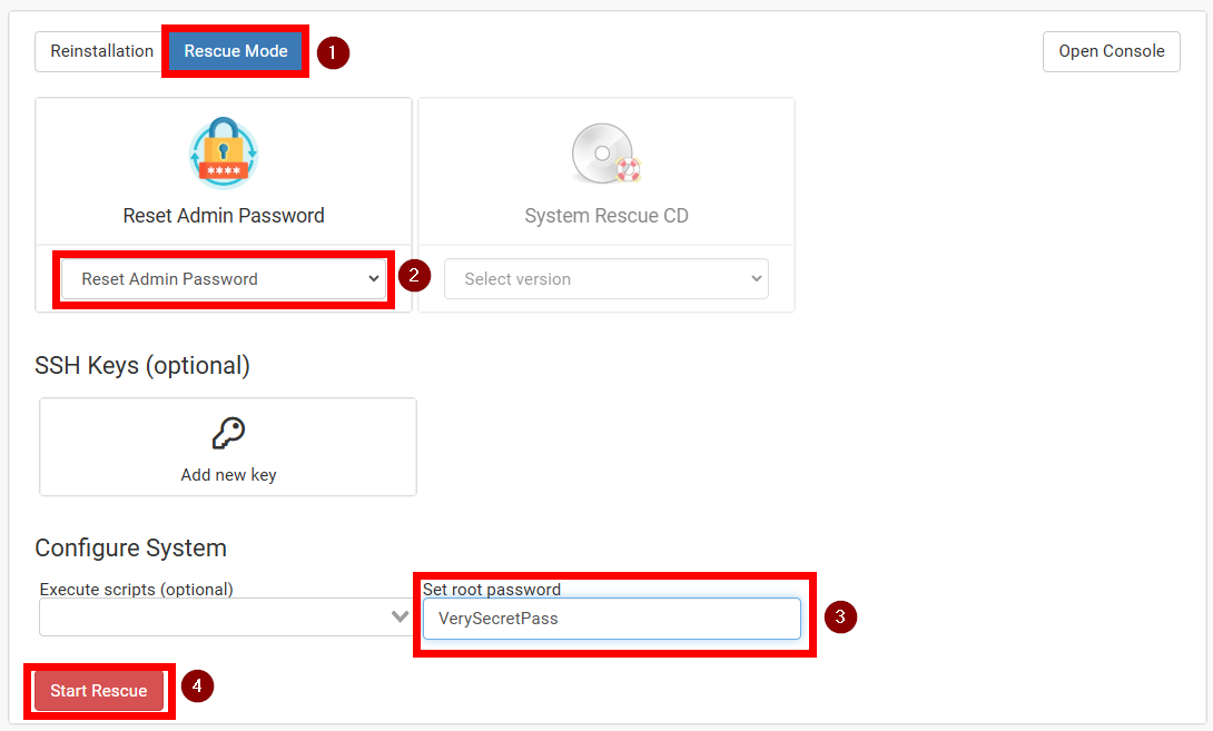 Resetting Root Password