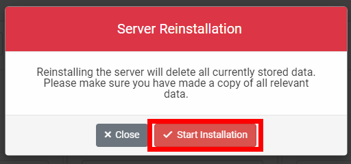 Reinstallation confirm