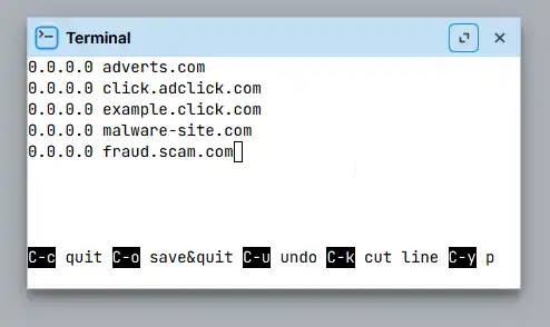 Editing an adlist in RouterOS